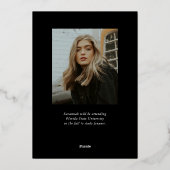 Trendy Modern Simple Script 2 Foto Abschluss Folieneinladung (Rückseite)