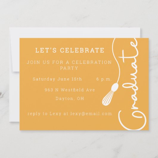 Trendy Modern Simple Script Foto Abschluss Invit Einladung (Rückseite)