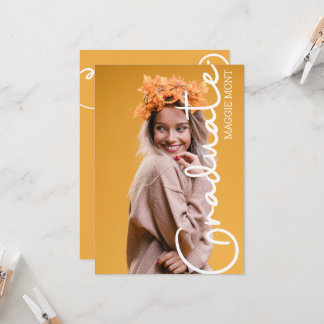 Trendy Modern Simple Script Foto Abschluss Invit Einladung