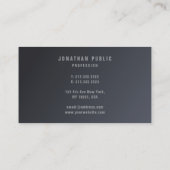 Trendy Modern Simple Template Elegant Dark Grey Visitenkarte (Rückseite)