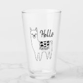 Trendy Modern Sketchy Aztec Llama Glas (Vorderseite)