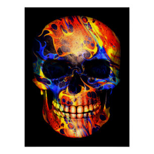 TRENDY MODERN SKULORFUL ART ABSTRAKT POSTER