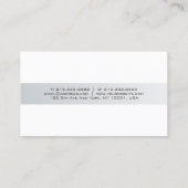 Trendy Modern Sleek Creative Silver White Schlicht Visitenkarte (Rückseite)