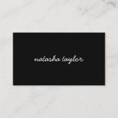 Trendy Modern Solid Black Script Monogram Visitenkarte (Vorderseite)