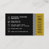 Trendy & Modern Taxi Cab Driver Visitenkarte (Rückseite)