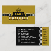Trendy & Modern Taxi Cab Driver Visitenkarte (Vorne/Hinten)