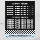 Trendy & Modern, Taxi Cab Firma mit Preisliste Flyer (Hinten)