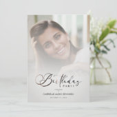 Trendy Modern Transparency Overlay Vellum Effect  Einladung (Stehend Vorderseite)