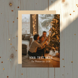 Trendy Modern Typografy Family Christmas Foto Feiertagskarte