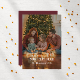 Trendy Modern Typografy Family Christmas Foto Feiertagskarte