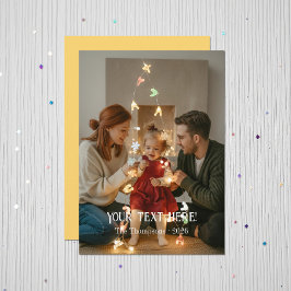 Trendy Modern Typografy Family Christmas Foto Feiertagskarte