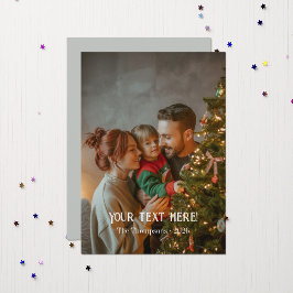 Trendy Modern Typografy Family Christmas Foto Feiertagskarte