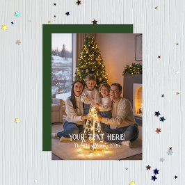 Trendy Modern Typografy Family Christmas Foto Feiertagskarte
