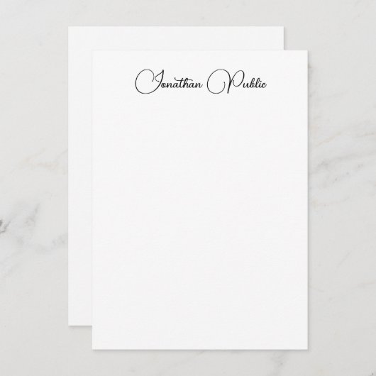 Trendy Modern Vertical Template Calligraphy Mitteilungskarte (Vorne/Hinten)