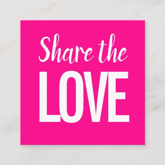 Trendy modern verweisen auf eine Freund-Rosa-Refer Quadratische Visitenkarte (Vorderseite)