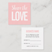 Trendy modern verweisen auf eine Freundin rosa Vis Quadratische Visitenkarte (Vorne/Hinten)