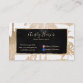 Trendy Modern White Gold Palm Tree Beruflich Visitenkarte (Rückseite)