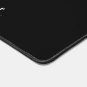 Trendy Modern White Script Name auf Black Desk Mat Schreibtischunterlage (Ecke)