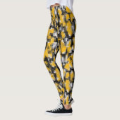 Trendy Modern Yellow Black Mosaik Muster Leggings (Links)