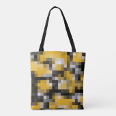Trendy Modern Yellow Black Mosaik Muster Tasche (Rückseite)