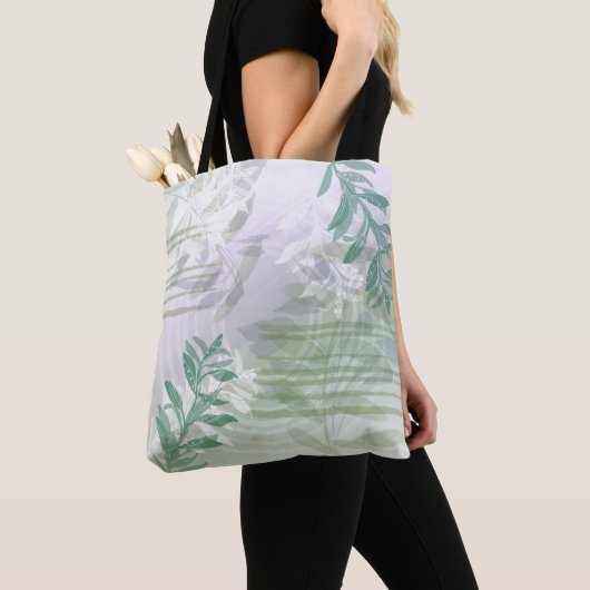 Trendy moderne abstrakt florale botanische Blätter Tasche (Von Nahem)