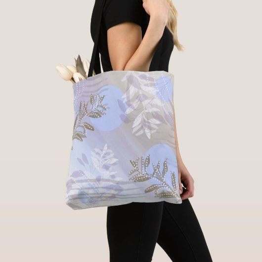 Trendy moderne abstrakt florale botanische Blätter Tasche (Von Nahem)