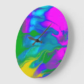 Trendy moderne abstrakte flüssige Farben Große Wanduhr (Winkel)