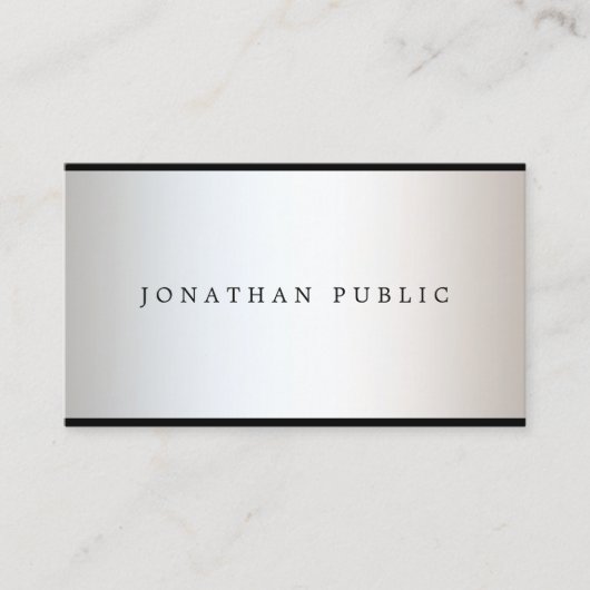 Trendy Moderne Beruflich Elegante Glamour Schlicht Visitenkarte (Vorderseite)
