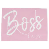 Trendy moderne Chefin Zitat-Skript rot Rosa Große Geschenktüte (Rückseite)