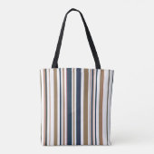 Trendy Moderne dunkelblaue und goldene Streifen Tasche (Rückseite)