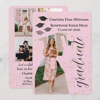 Trendy moderne Foto-Abschluss-Einladungskarte Einladung