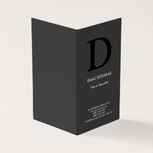 Trendy moderne, graue schwarze, fette Monogramm Visitenkarten