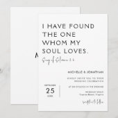 Trendy Moderne Minimalistische Christliche Hochzei Einladung (Vorne/Hinten)