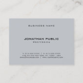 Trendy moderne Minimalistische graue Schablone Visitenkarte (Rückseite)