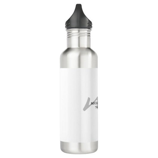 Trendy moderne Monogramm erste beruflich Edelstahlflasche (Links)