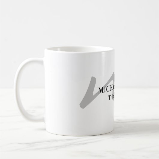 Trendy moderne Monogramm erste beruflich Kaffeetasse (Links)