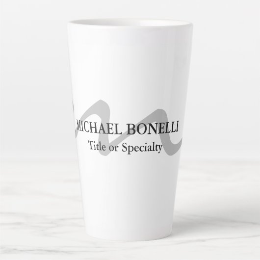 Trendy moderne Monogramm erste beruflich Milchtasse (Vorderseite)