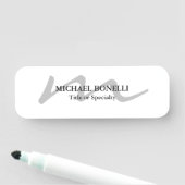 Trendy moderne Monogramm erste beruflich Namensschild (Beispiel)