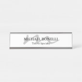 Trendy moderne Monogramm erste beruflich Schreibtischnamensplakette (Vorderseite )