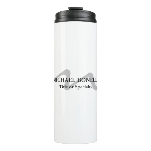 Trendy moderne Monogramm erste beruflich Thermosbecher (Vorderseite)