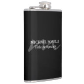 Trendy moderne Monogramm Erstschwarz beruflich Flachmann (Rechts)