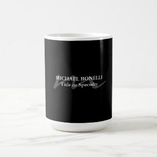 Trendy moderne Monogramm Erstschwarz beruflich Kaffeetasse
