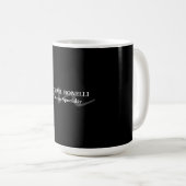 Trendy moderne Monogramm Erstschwarz beruflich Kaffeetasse (VorderseiteRechts)