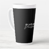 Trendy moderne Monogramm Erstschwarz beruflich Milchtasse (Linke Ecke)