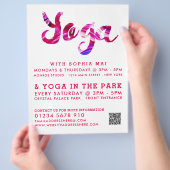 Trendy Moderne rosa Yoga Class Werbung Flyer (Hand)