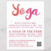 Trendy Moderne rosa Yoga Class Werbung Flyer (Vorne)