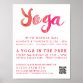 Trendy Moderne rosa Yoga Class Werbung Poster (Vorne)
