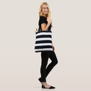 Trendy Moderne schicke Schwarz-Weiß Streifen Cool Tasche