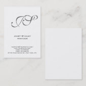 Trendy moderne, schlichte Monogramm Visitenkarte (Vorne/Hinten)