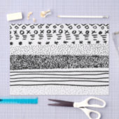 Trendy moderne Schwarz-weiße Hand gezeichnetes Seidenpapier (Handwerk)